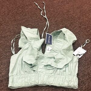 NWT Jasper Mint green Women's crop top M sleeveless flowy gorgeous